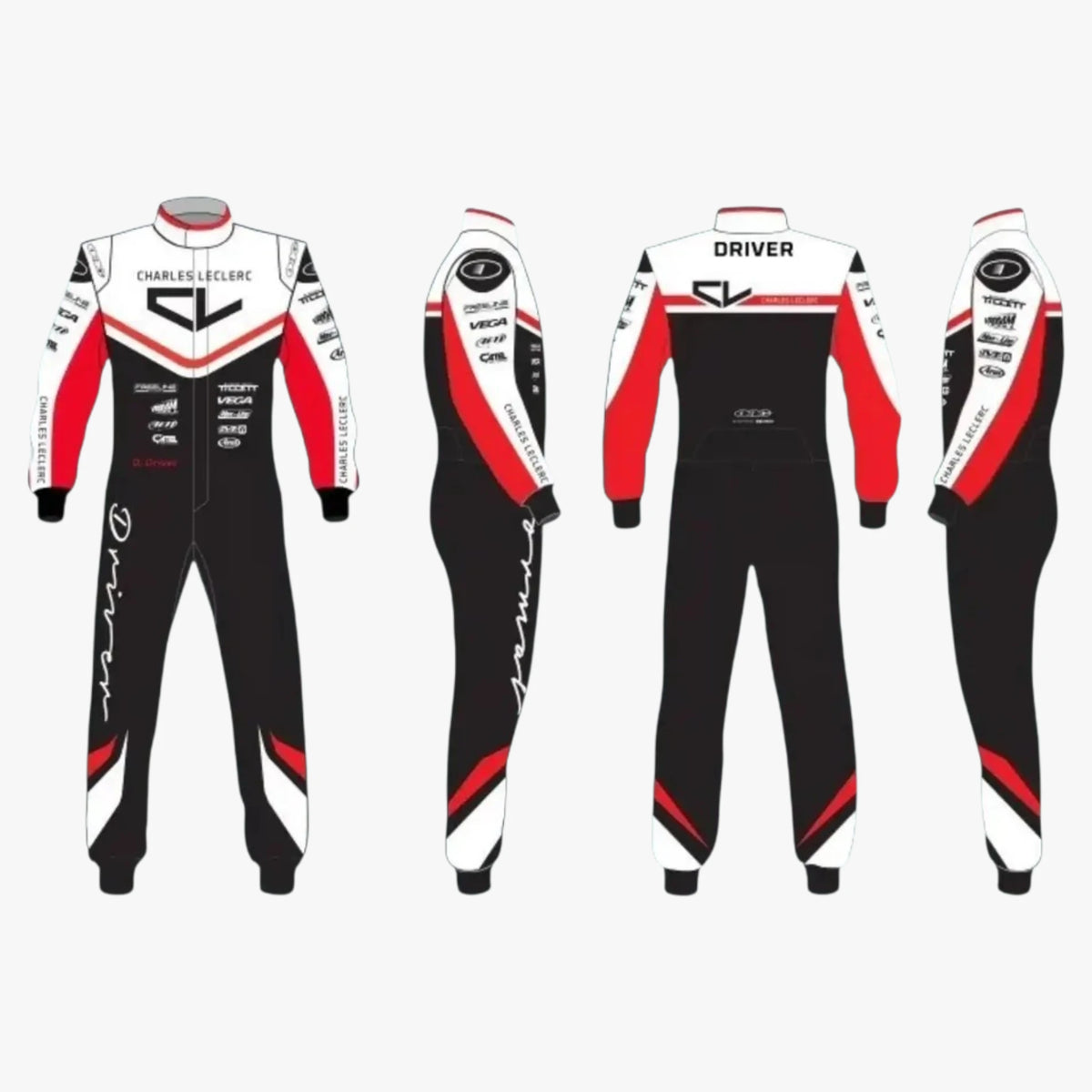 Charles Leclerc 2020 Overall Go Kart Replica Racing Sublimation Printed Suit