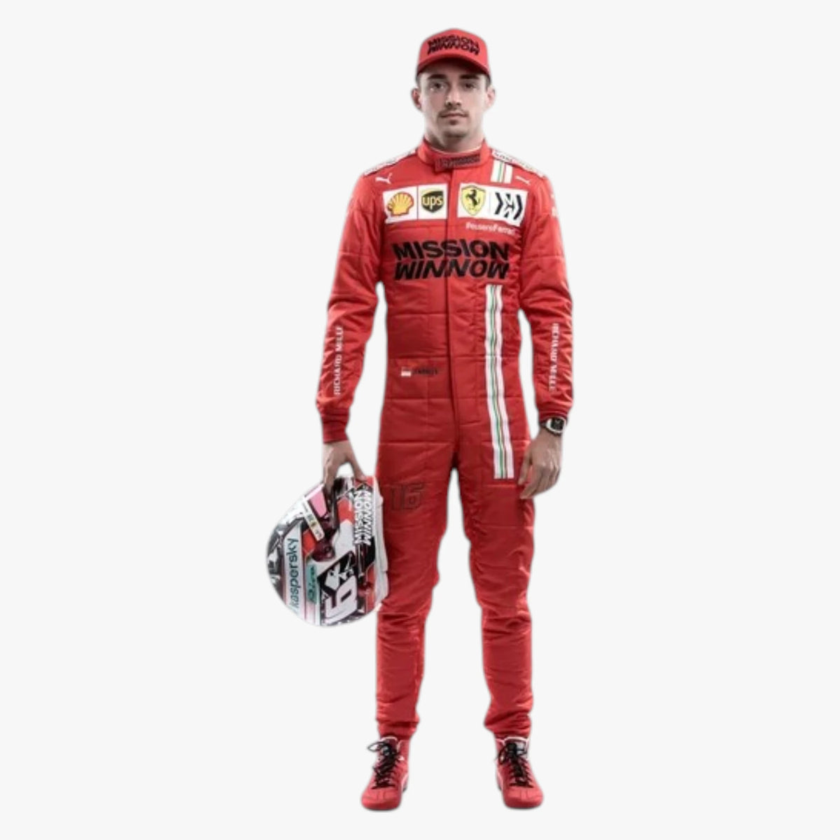 2021 Charles Leclerc Ferrari Formula 1 Team Replica Racing Suit