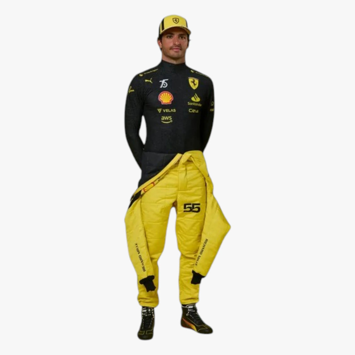 Carlos Sainz Jr 2022 Ferrari 75th Anniversary F1 Replica Racing Suit