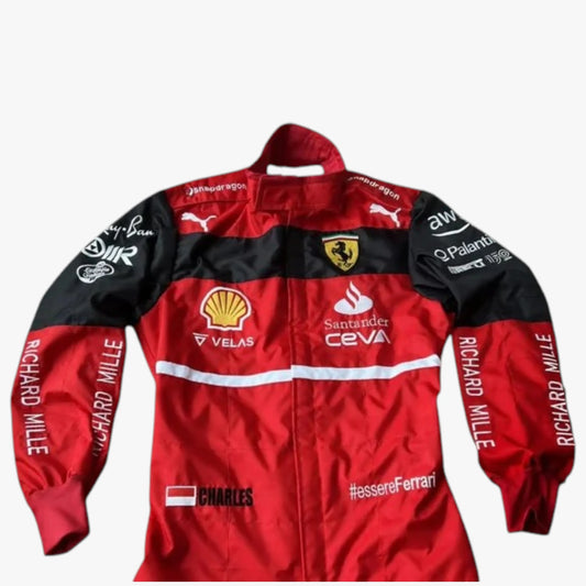 2022 Charles Leclerc Ferrari F1 Team Embroidered Replica Racing Suit