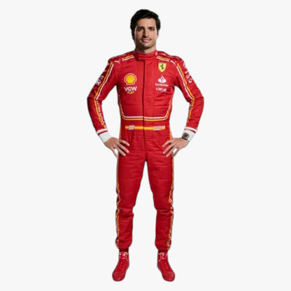 Carlos Sainz Jr Ferrari 2024 F1 Team Replica Motorsport Suit