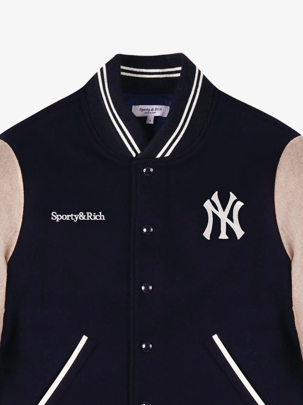Sporty & Rich New York Varsity Bomber Jacket Navy Letterman Jacket