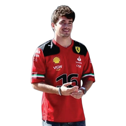 Charles Leclerc 2023 Ferrari F1 Racing T-Shirt - Grid X Racegearss image 1