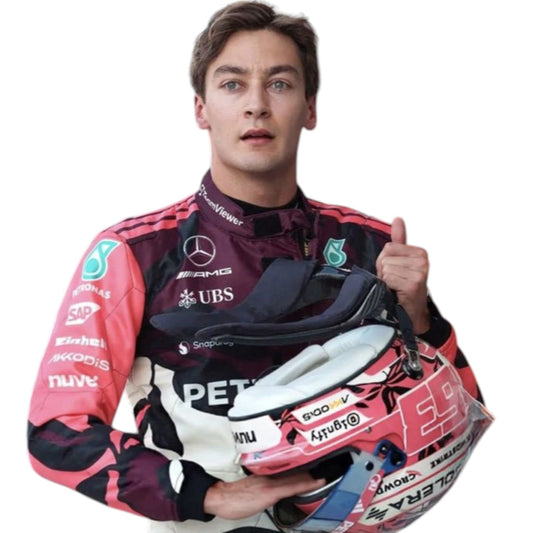George Russel 2025 Mercedes AMG Petronas Miami GP F1 Race Suit - Grid X Racegearss image 1