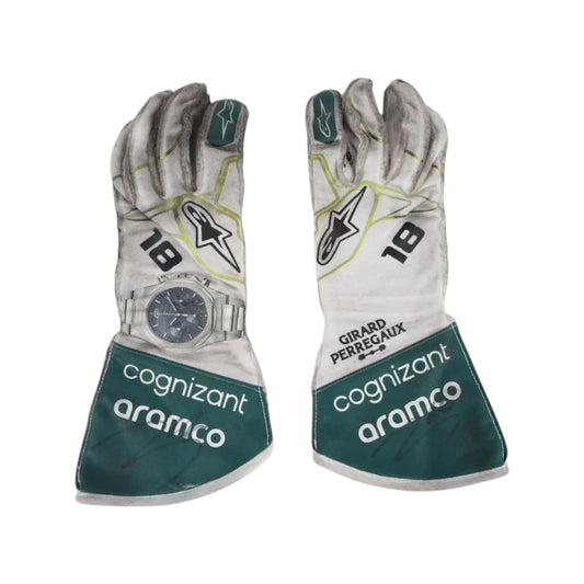 Lance Stroll 2022 Aston Martin Dutch GP F1 Racing Gloves - Grid X Racegearss image 1