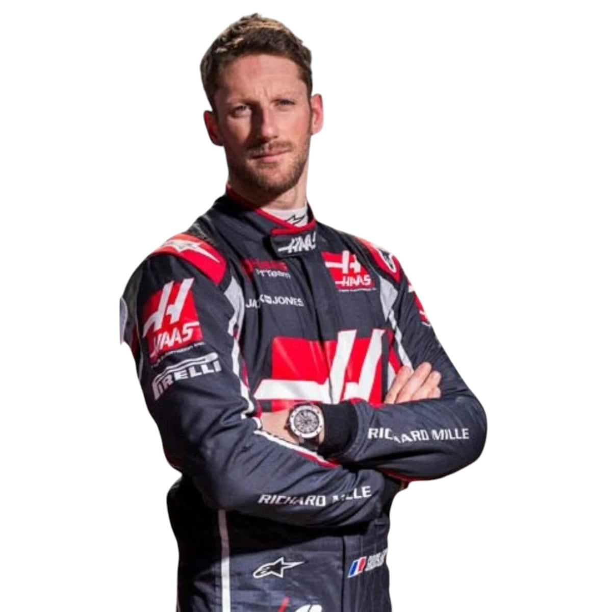 Romain Grosjean 2018 Haas F1 Race Suit - Grid X Racegearss image 1