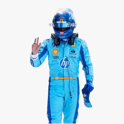 2024 Carlos Sainz Jr HP Miami Grand Prix Scuderia Ferrari F1 Replica Racing Suit