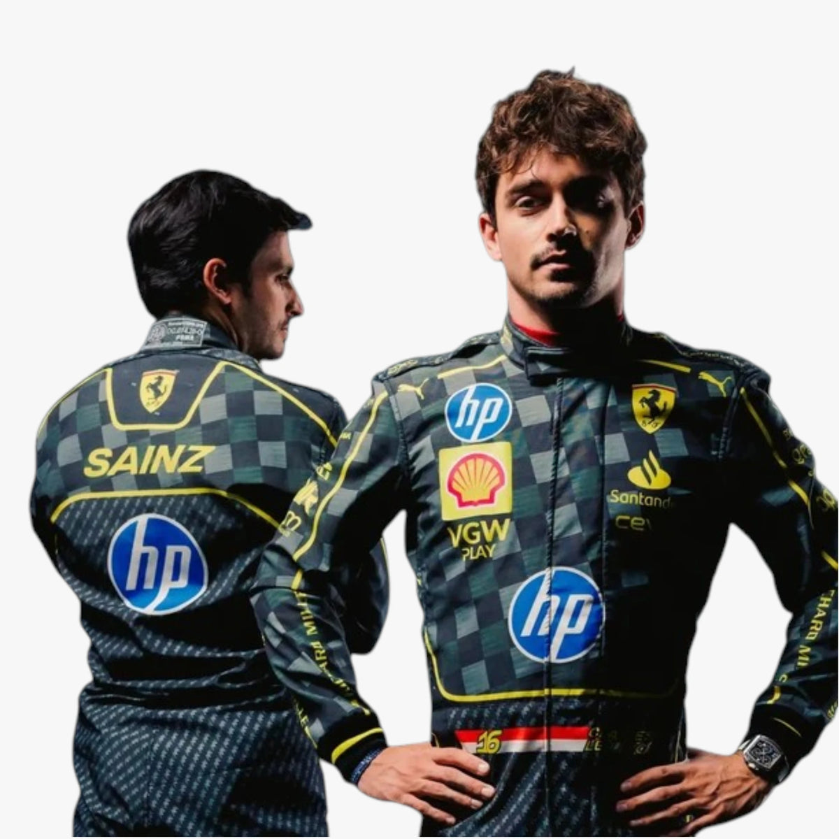 2024 Carlos Sainz Jr HP Italian GP Scuderia Ferrari F1 Replica Racing Suit
