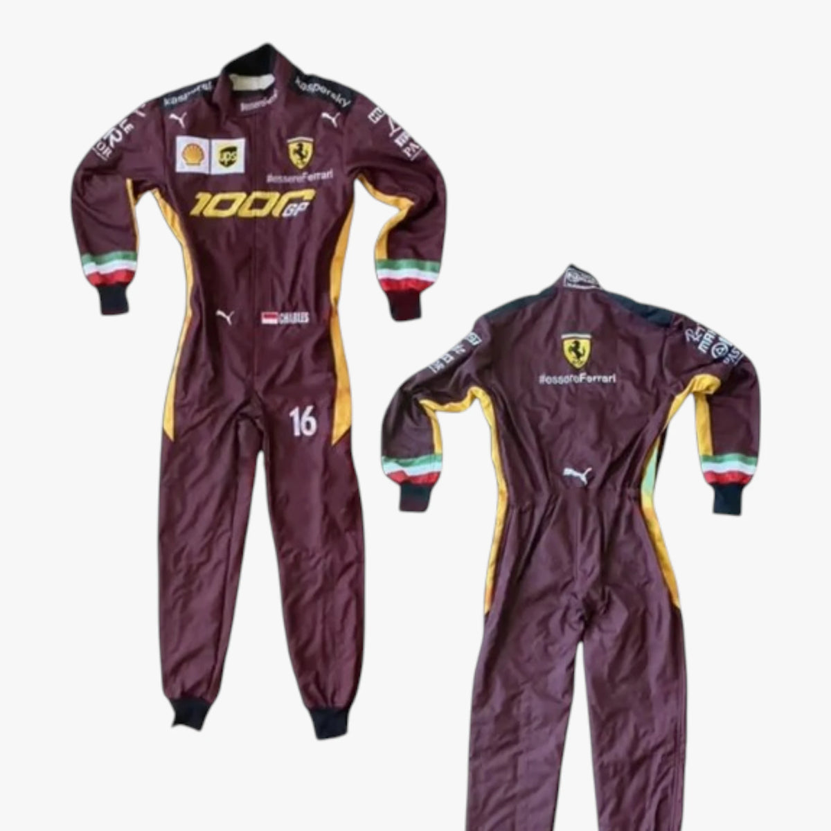 Charles Leclerc 2020 F1 Ferrari 1000 GP Embroidery Replica Race Suit