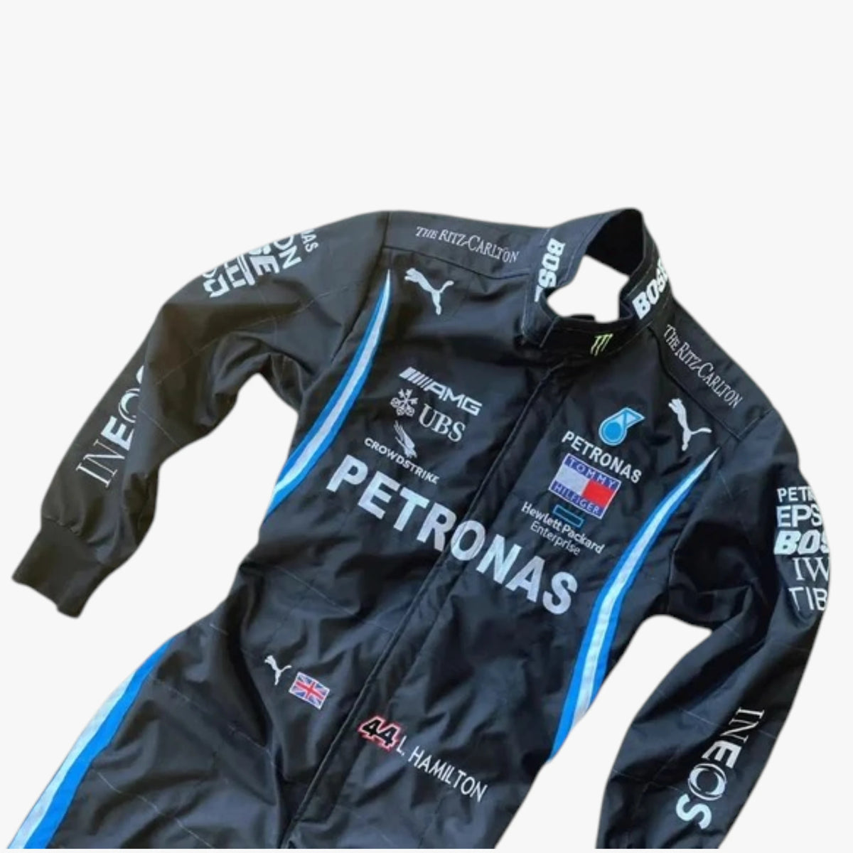2022 Lewis Hamilton Mercedes F1 Team Embroidered Replica Racing Suit