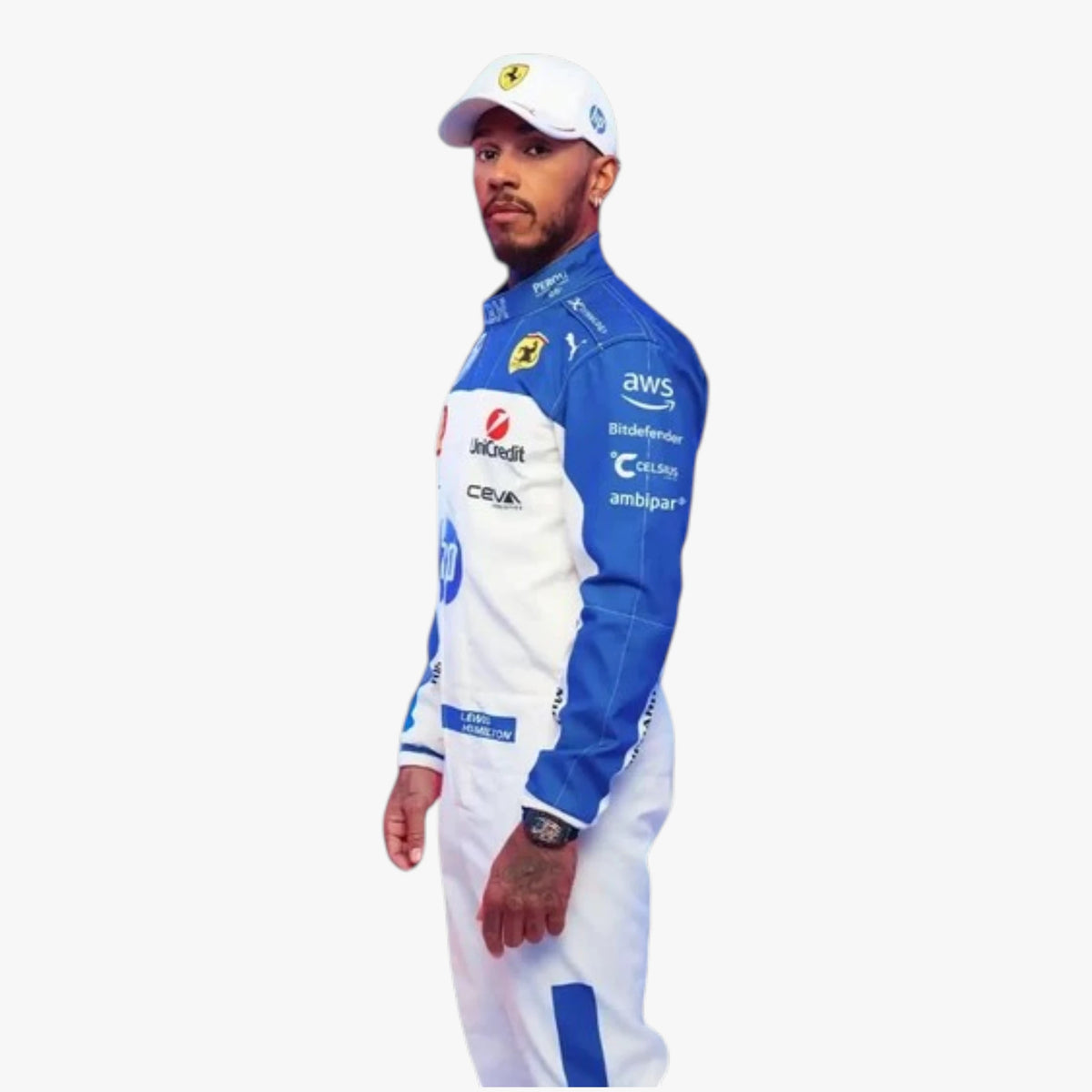 2025 Ferrari Lewis Hamilton Miami Grand Prix Formula 1 Replica Racing Suit