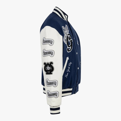 Stadium Goods Navy & White Varsity Jacket New York Streetwear Bomber