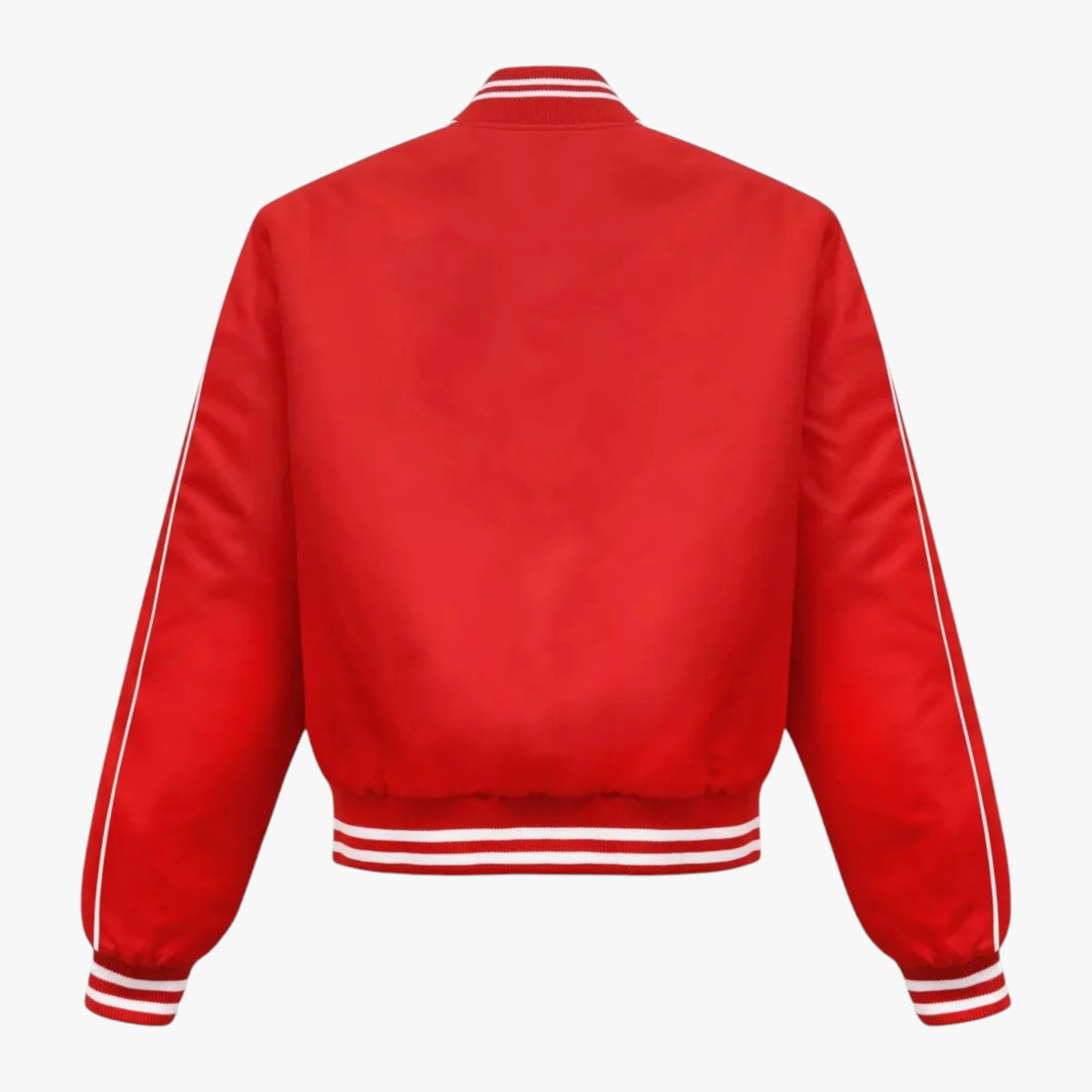 Red S.R. Sport Varsity Bomber Jacket Classic Racing Style