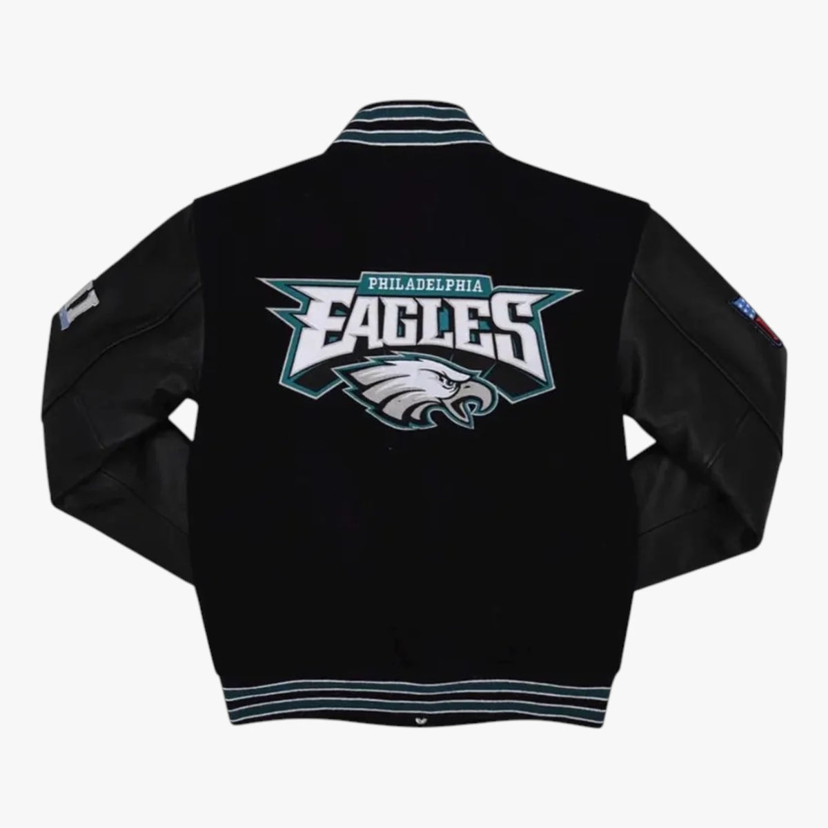Philadelphia Eagles Black Varsity Bomber Jacket Embroidered Letterman Jacket