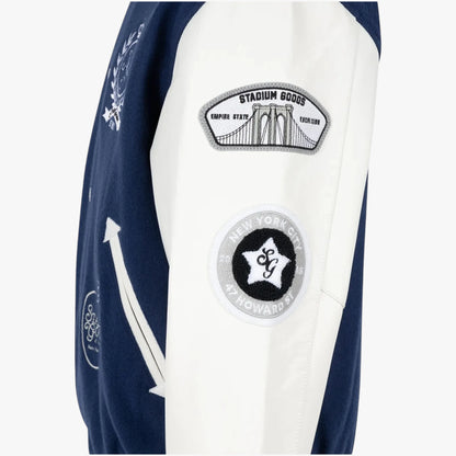 Stadium Goods Navy & White Varsity Jacket New York Streetwear Bomber